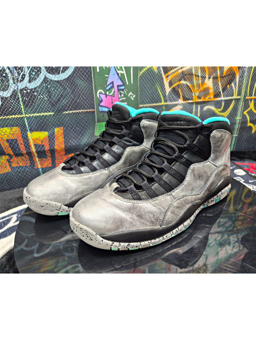 Jordan Air Jordan 10 Retro Lady Liberty 2015 Gray/Black Teal men 8.5M 705178-045